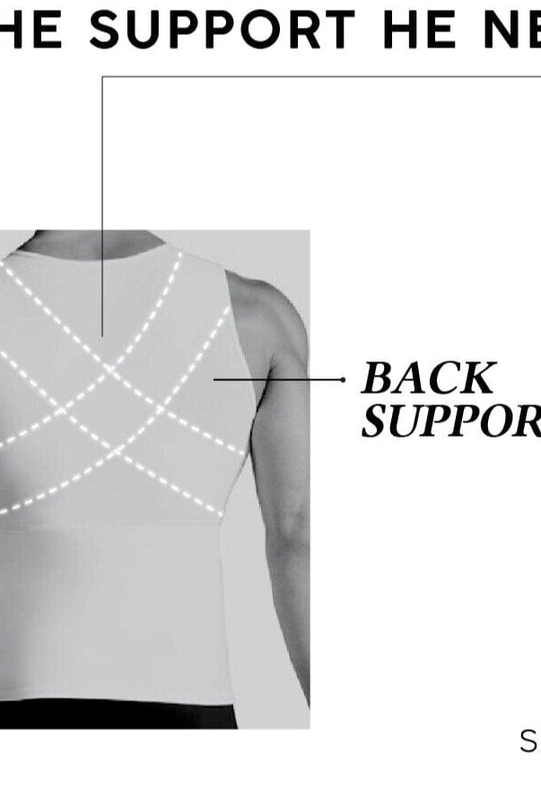 Men's Firm Body Shaper Vest with Back Support Front Zipper Closure - Sexyskinz Shapewear Fajas