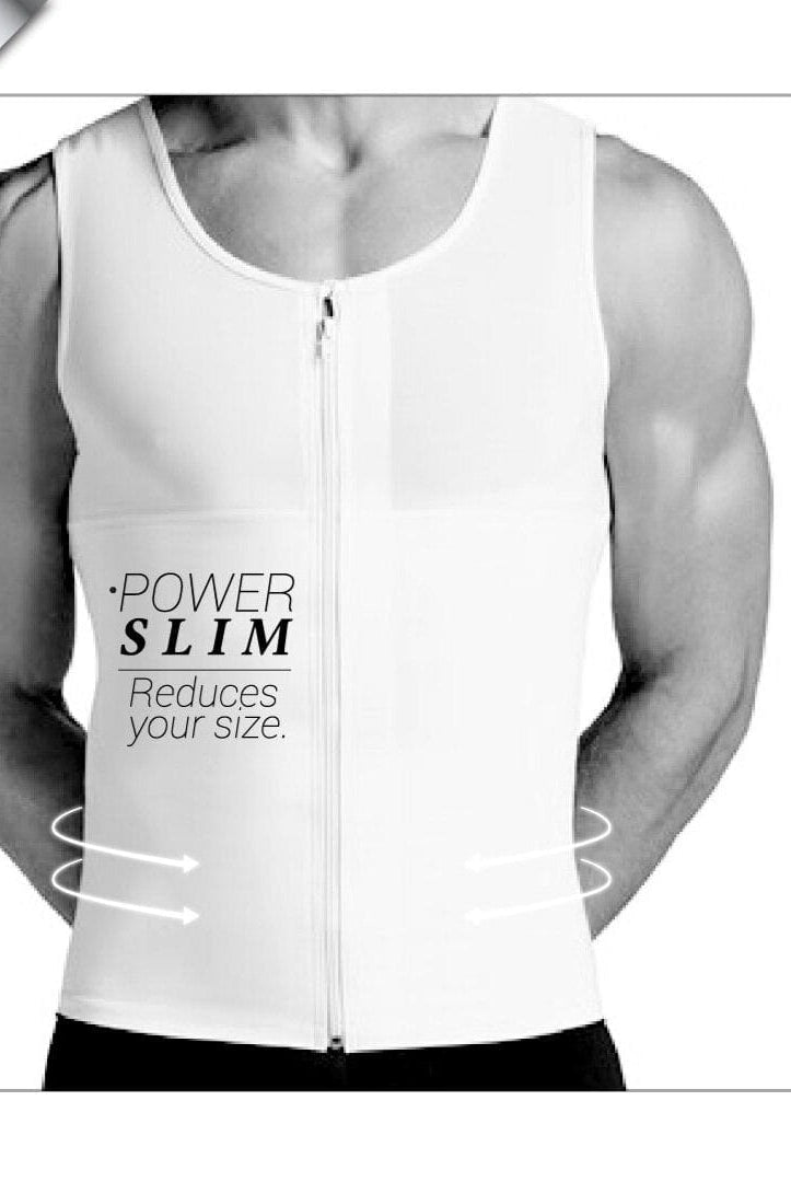 Men's Firm Body Shaper Vest with Back Support Front Zipper Closure - Sexyskinz Shapewear Fajas