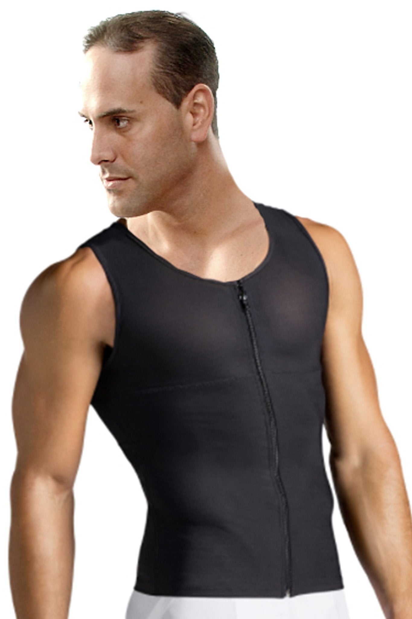 Men's Firm Body Shaper Vest with Back Support Front Zipper Closure - Sexyskinz Shapewear Fajas