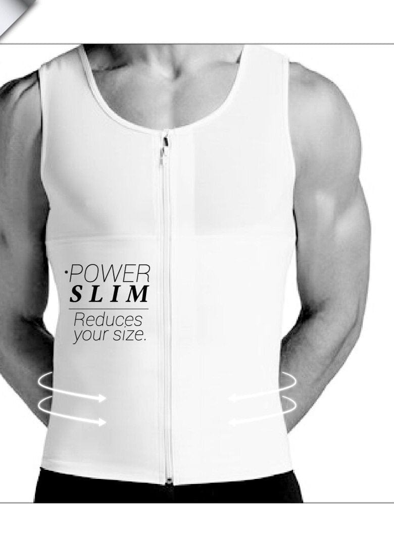 Men's Firm Body Shaper Vest with Back Support Front Zipper Closure - Sexyskinz Shapewear Fajas