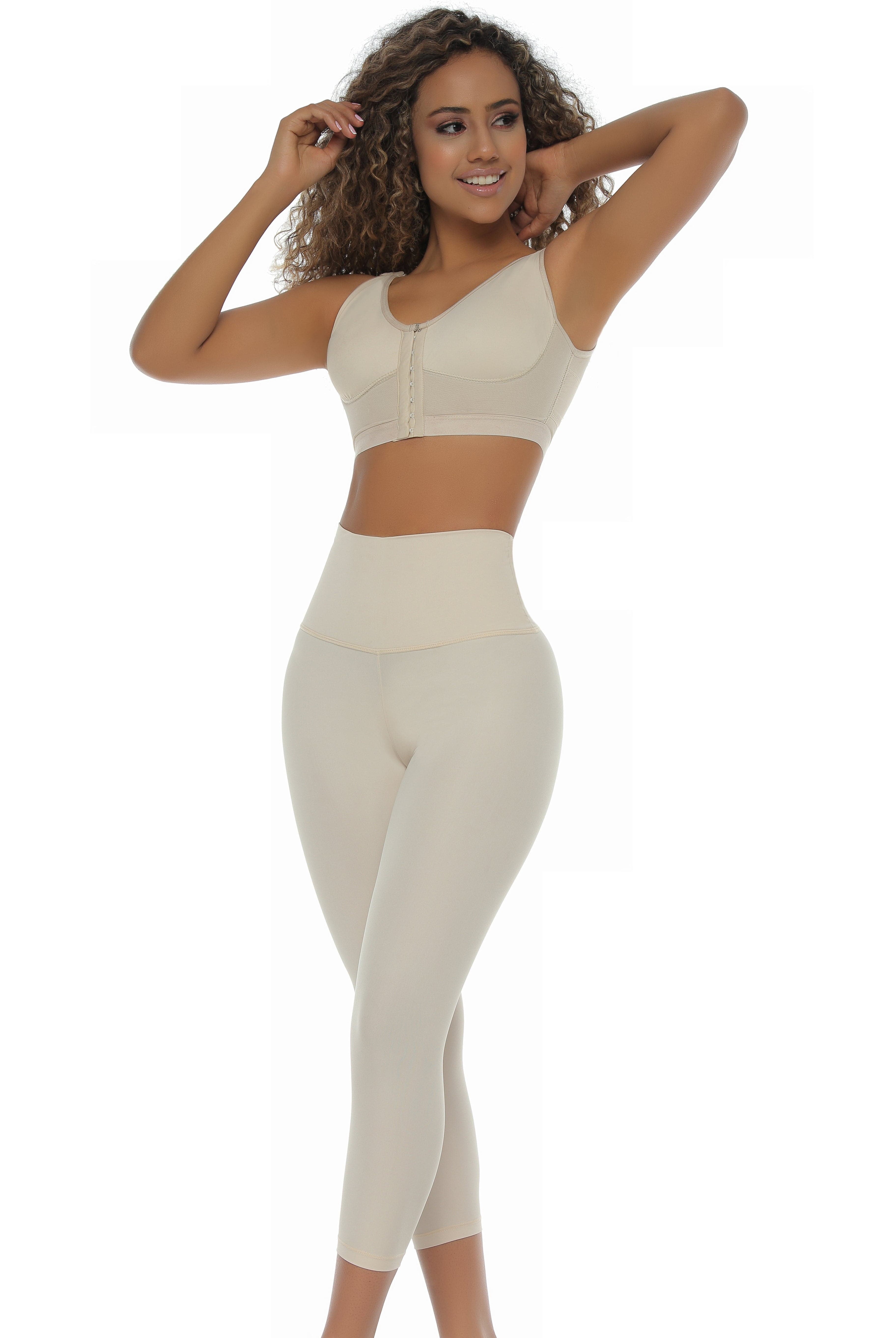These high-waisted shaper leggings softly (but effectively!) shape from your waist down to your mid-calf.Recommended for use after ankle and calf procedures, inner and outer thigh liposuction .