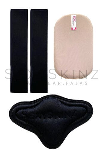SEXYSKINZ Medical Grade KIT will help your skin to properly adhere back to the muscle and prevent localized fluid retention. It is highly recommended to achieve the appearance of a completely toned skin. This Kit aids in avoiding the girdle from bending or causing skin folds. Use this to stop Garments from cutting into skin. They are flexible & Ergonomic; it applies pressure to liposuction areas to ensure a flawless waist